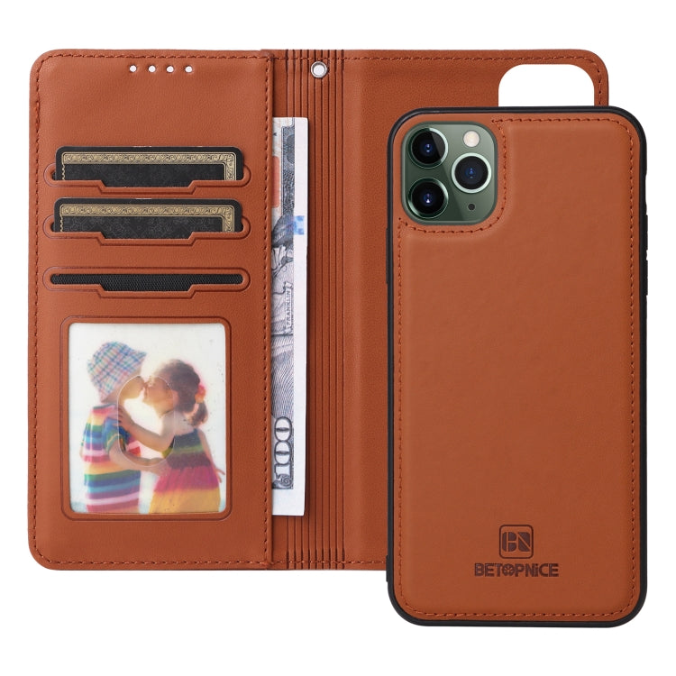 For iPhone 11 Pro Max BETOPNICE BN-005 2 in 1 Detachable Imitate Genuine Leather Phone Case(Brown) - HoMEdemic™ 