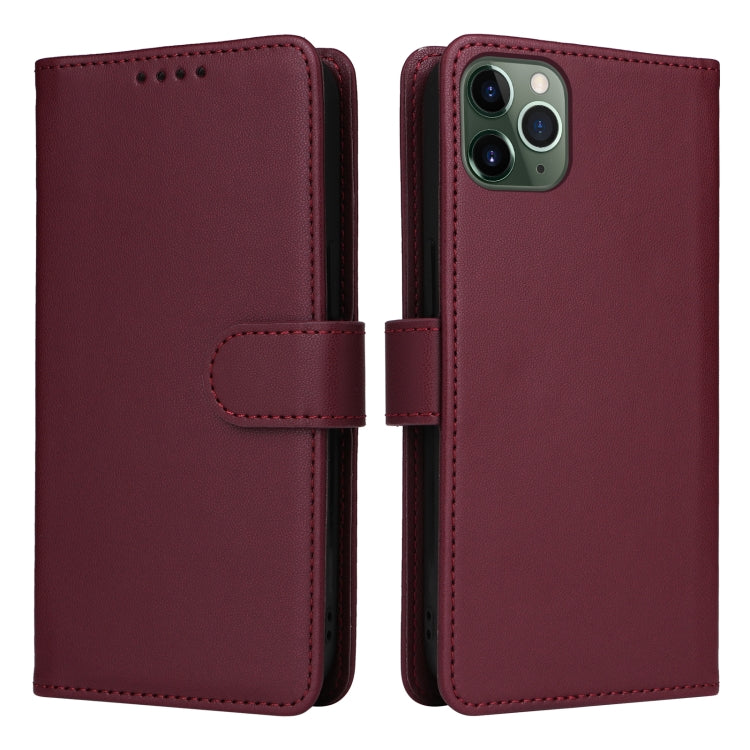 For iPhone 11 Pro Max BETOPNICE BN-005 2 in 1 Detachable Imitate Genuine Leather Phone Case(Wine Red) - HoMEdemic™ 