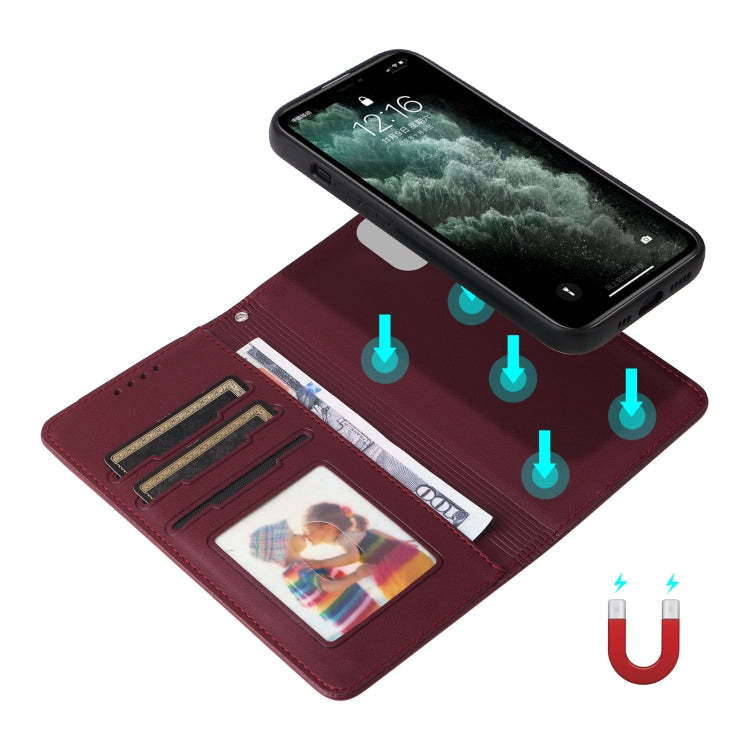 For iPhone 11 Pro Max BETOPNICE BN-005 2 in 1 Detachable Imitate Genuine Leather Phone Case(Wine Red) - HoMEdemic™ 