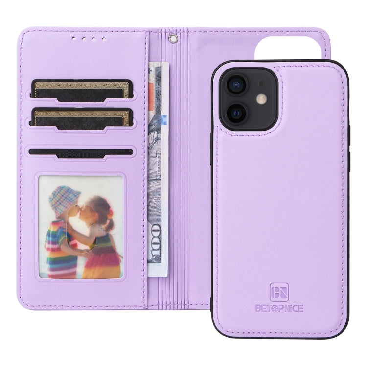 For iPhone 12 Pro / 12 BETOPNICE BN-005 2 in 1 Detachable Imitate Genuine Leather Phone Case(Light Purple) - HoMEdemic™ 