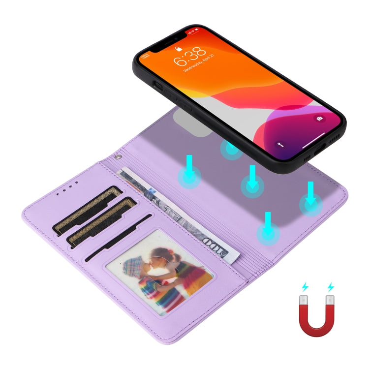 For iPhone 12 Pro / 12 BETOPNICE BN-005 2 in 1 Detachable Imitate Genuine Leather Phone Case(Light Purple) - HoMEdemic™ 