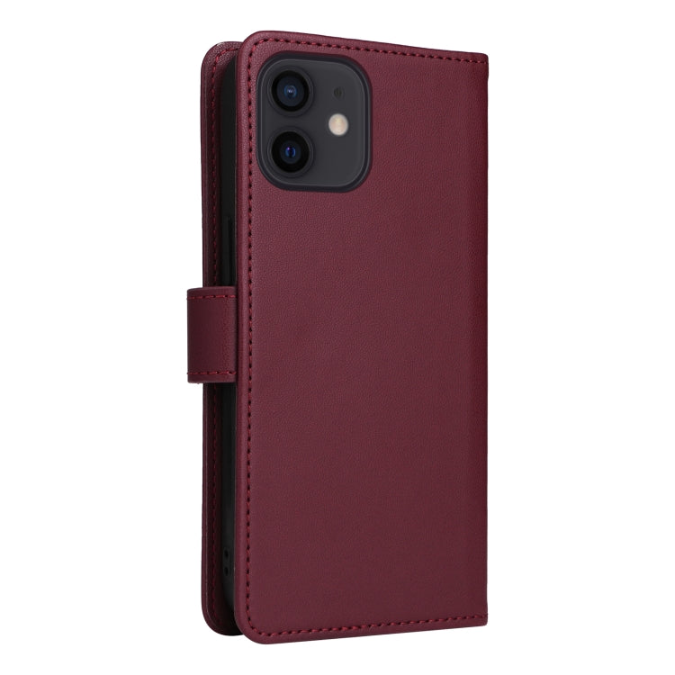 For iPhone 12 Pro / 12 BETOPNICE BN-005 2 in 1 Detachable Imitate Genuine Leather Phone Case(Wine Red) - HoMEdemic™ 
