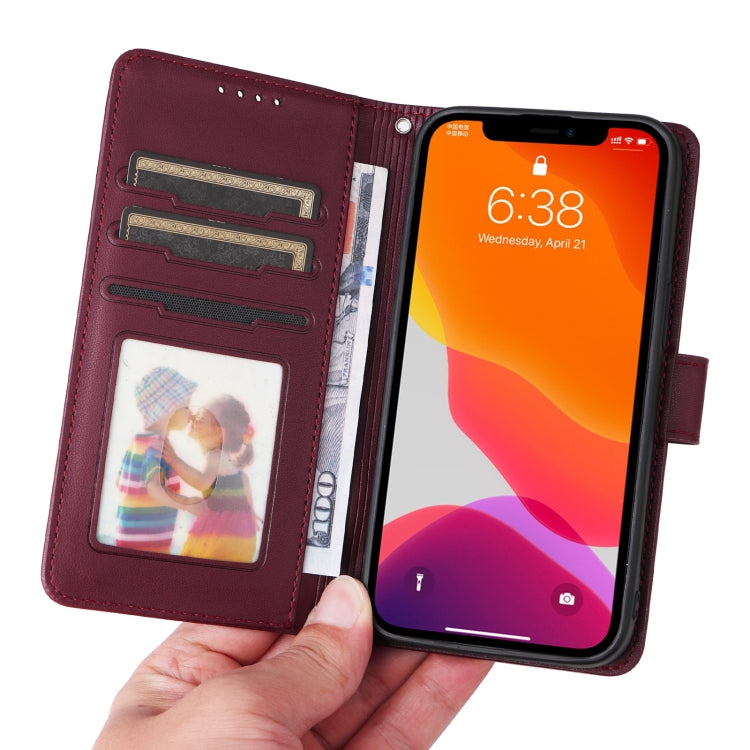 For iPhone 12 Pro / 12 BETOPNICE BN-005 2 in 1 Detachable Imitate Genuine Leather Phone Case(Wine Red) - HoMEdemic™ 