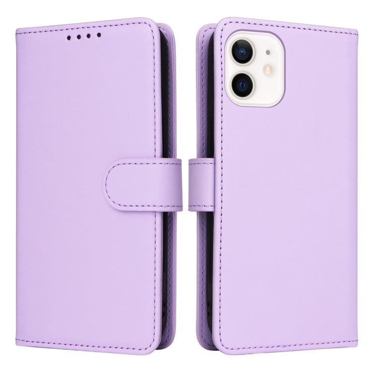 For iPhone 12 mini BETOPNICE BN-005 2 in 1 Detachable Imitate Genuine Leather Phone Case(Light Purple) - HoMEdemic™ 
