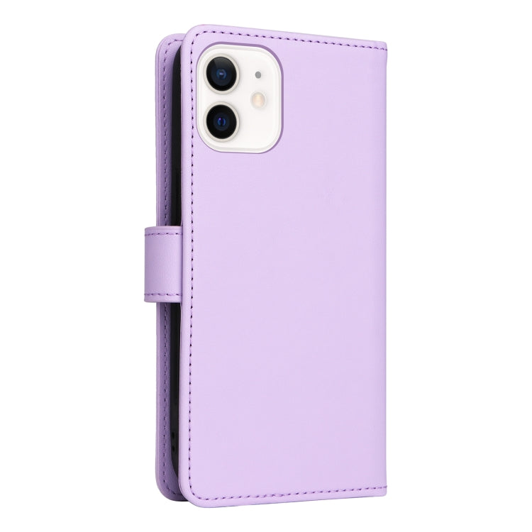 For iPhone 12 mini BETOPNICE BN-005 2 in 1 Detachable Imitate Genuine Leather Phone Case(Light Purple) - HoMEdemic™ 