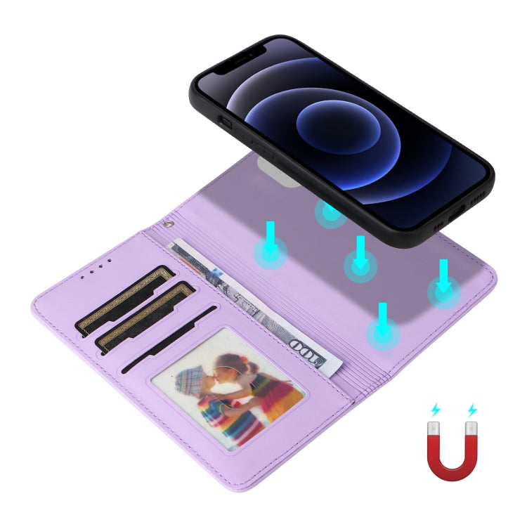 For iPhone 12 mini BETOPNICE BN-005 2 in 1 Detachable Imitate Genuine Leather Phone Case(Light Purple) - HoMEdemic™ 