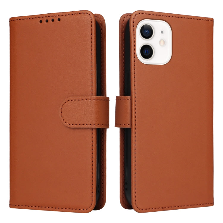 For iPhone 12 mini BETOPNICE BN-005 2 in 1 Detachable Imitate Genuine Leather Phone Case(Brown) - HoMEdemic™ 