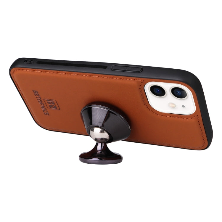 For iPhone 12 mini BETOPNICE BN-005 2 in 1 Detachable Imitate Genuine Leather Phone Case(Brown) - HoMEdemic™ 