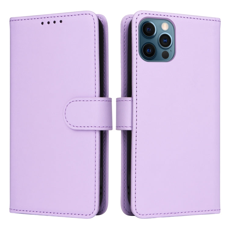 For iPhone 12 Pro Max BETOPNICE BN-005 2 in 1 Detachable Imitate Genuine Leather Phone Case(Light Purple) - HoMEdemic™ 