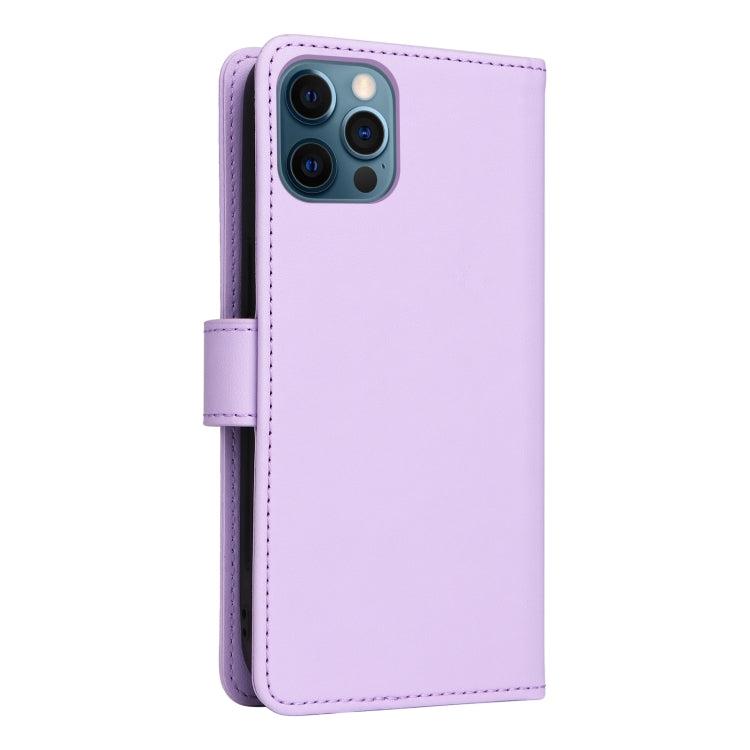 For iPhone 12 Pro Max BETOPNICE BN-005 2 in 1 Detachable Imitate Genuine Leather Phone Case(Light Purple) - HoMEdemic™ 