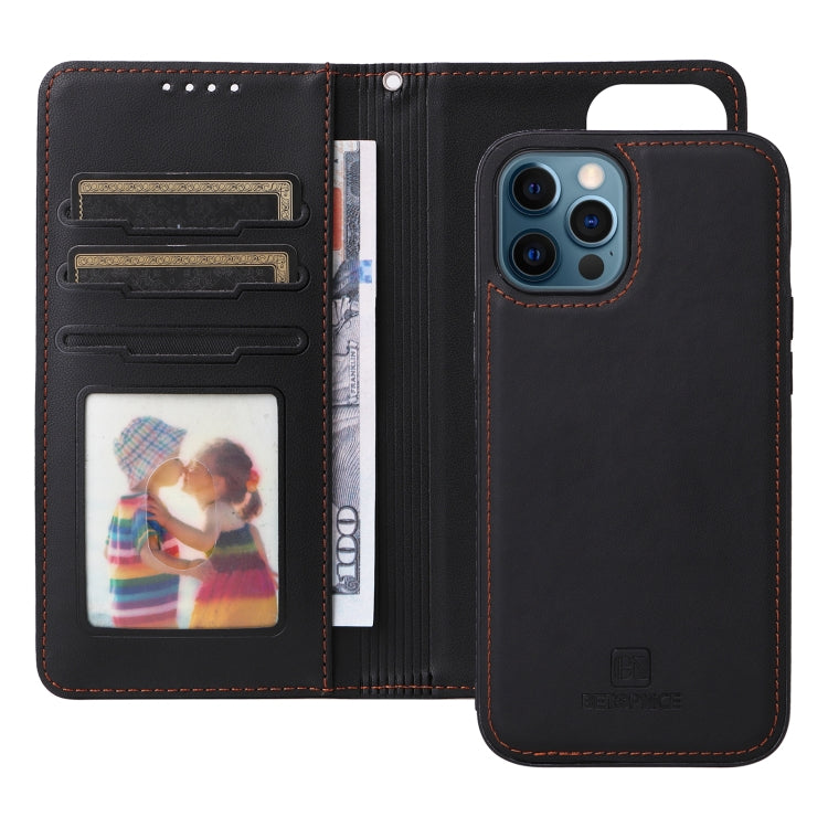 For iPhone 12 Pro Max BETOPNICE BN-005 2 in 1 Detachable Imitate Genuine Leather Phone Case(Black) - HoMEdemic™ 