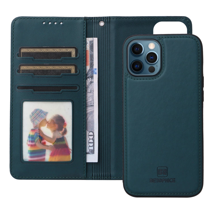 For iPhone 12 Pro Max BETOPNICE BN-005 2 in 1 Detachable Imitate Genuine Leather Phone Case(Blue) - HoMEdemic™ 