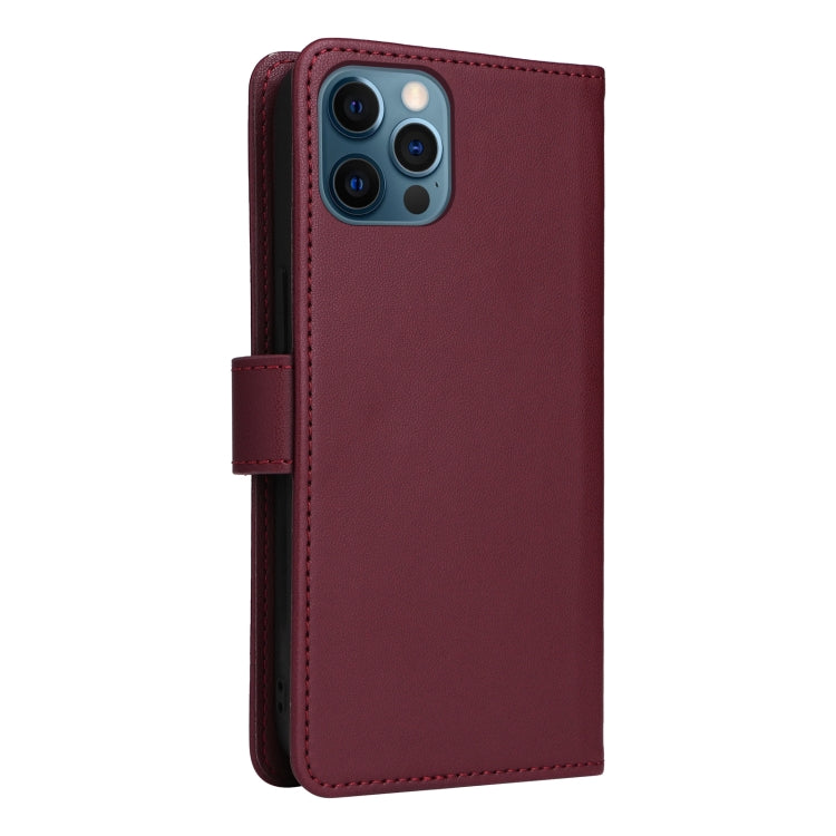 For iPhone 12 Pro Max BETOPNICE BN-005 2 in 1 Detachable Imitate Genuine Leather Phone Case(Wine Red) - HoMEdemic™ 