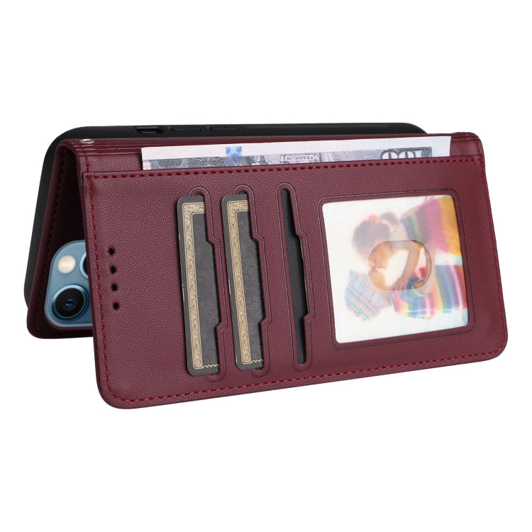 For iPhone 12 Pro Max BETOPNICE BN-005 2 in 1 Detachable Imitate Genuine Leather Phone Case(Wine Red) - HoMEdemic™ 