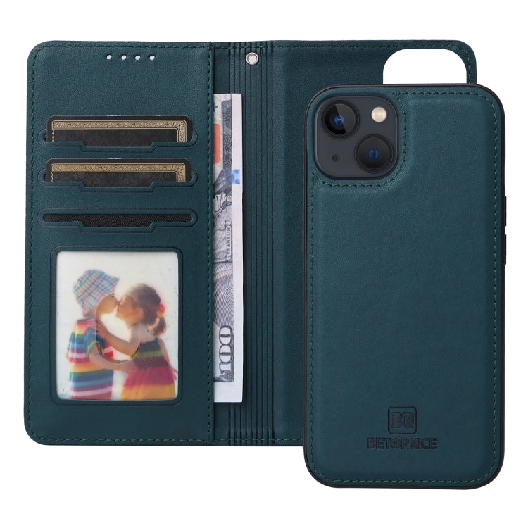 For iPhone 13 / 14 BETOPNICE BN-005 2 in 1 Detachable Imitate Genuine Leather Phone Case(Blue) - HoMEdemic™ 
