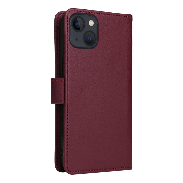 For iPhone 13 / 14 BETOPNICE BN-005 2 in 1 Detachable Imitate Genuine Leather Phone Case(Wine Red) - HoMEdemic™ 