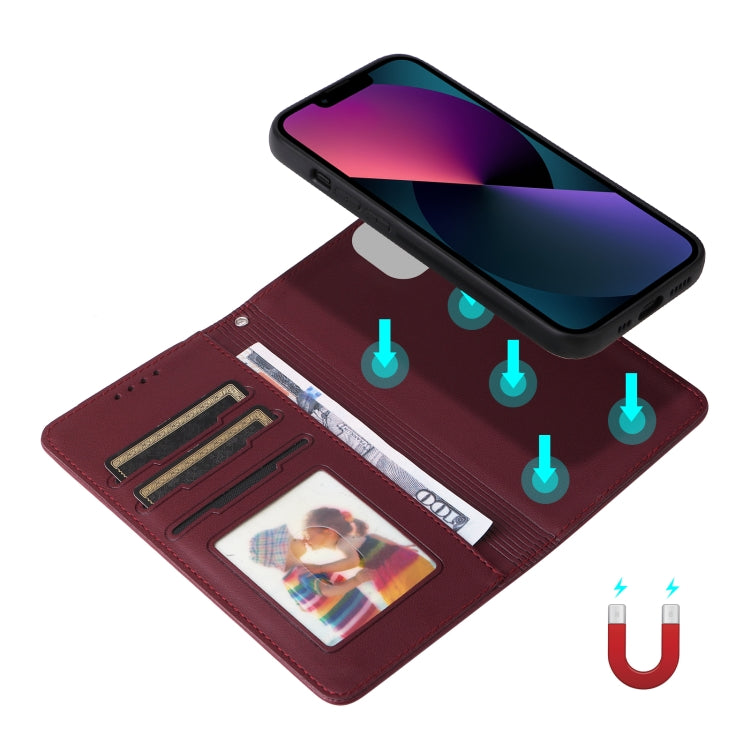 For iPhone 13 / 14 BETOPNICE BN-005 2 in 1 Detachable Imitate Genuine Leather Phone Case(Wine Red) - HoMEdemic™ 