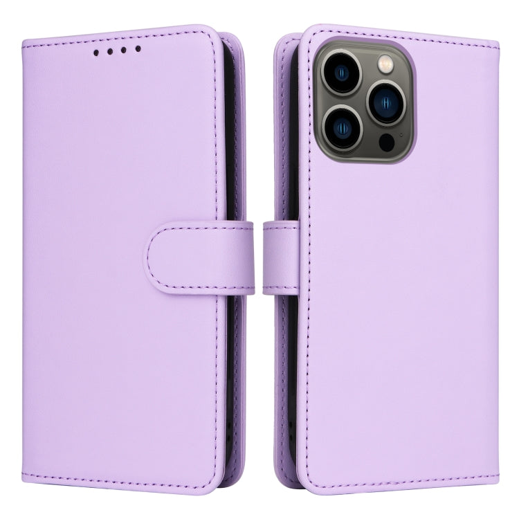 For iPhone 13 Pro BETOPNICE BN-005 2 in 1 Detachable Imitate Genuine Leather Phone Case(Light Purple) - HoMEdemic™ 