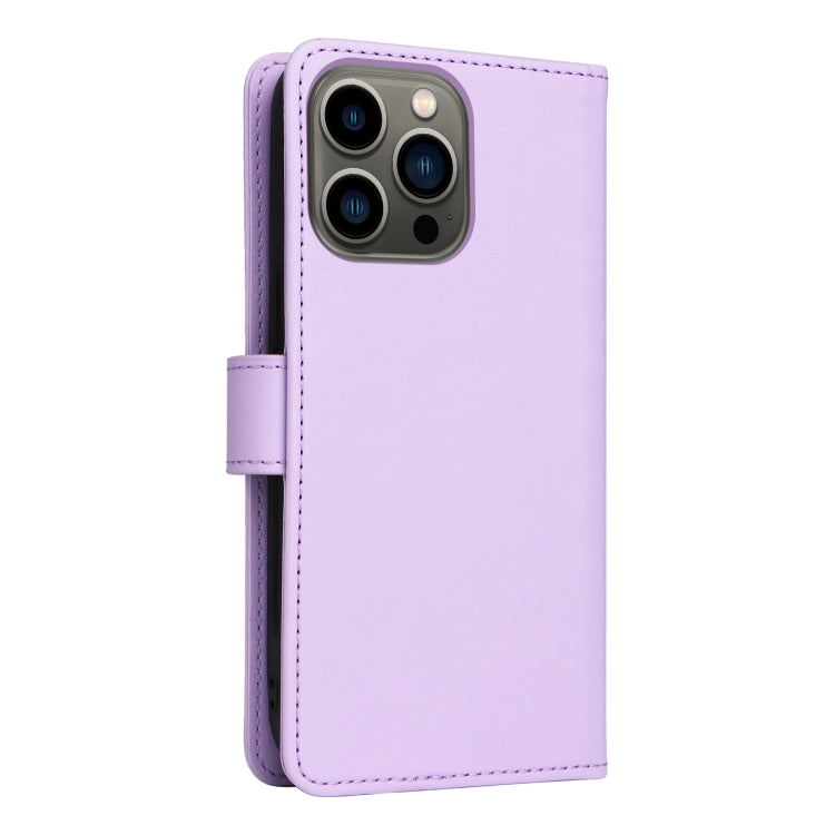 For iPhone 13 Pro BETOPNICE BN-005 2 in 1 Detachable Imitate Genuine Leather Phone Case(Light Purple) - HoMEdemic™ 