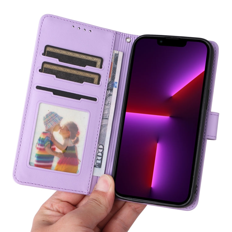 For iPhone 13 Pro BETOPNICE BN-005 2 in 1 Detachable Imitate Genuine Leather Phone Case(Light Purple) - HoMEdemic™ 