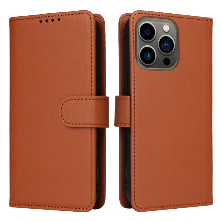 For iPhone 13 Pro BETOPNICE BN-005 2 in 1 Detachable Imitate Genuine Leather Phone Case(Brown) - HoMEdemic™ 