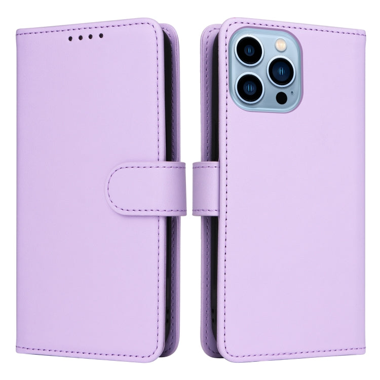 For iPhone 13 Pro Max BETOPNICE BN-005 2 in 1 Detachable Imitate Genuine Leather Phone Case(Light Purple) - HoMEdemic™ 
