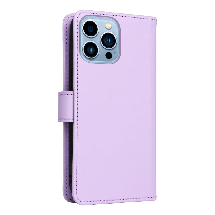 For iPhone 13 Pro Max BETOPNICE BN-005 2 in 1 Detachable Imitate Genuine Leather Phone Case(Light Purple) - HoMEdemic™ 