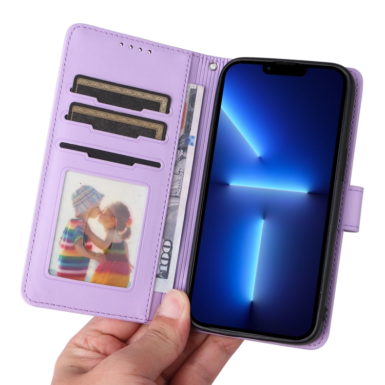 For iPhone 13 Pro Max BETOPNICE BN-005 2 in 1 Detachable Imitate Genuine Leather Phone Case(Light Purple) - HoMEdemic™ 