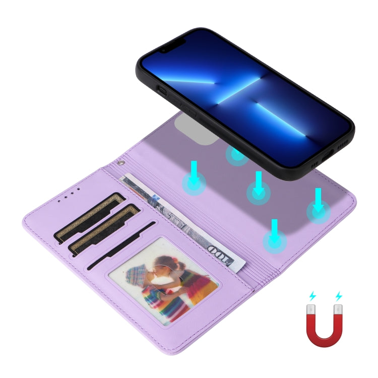 For iPhone 13 Pro Max BETOPNICE BN-005 2 in 1 Detachable Imitate Genuine Leather Phone Case(Light Purple) - HoMEdemic™ 
