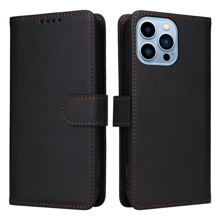 For iPhone 13 Pro Max BETOPNICE BN-005 2 in 1 Detachable Imitate Genuine Leather Phone Case(Black) - HoMEdemic™ 