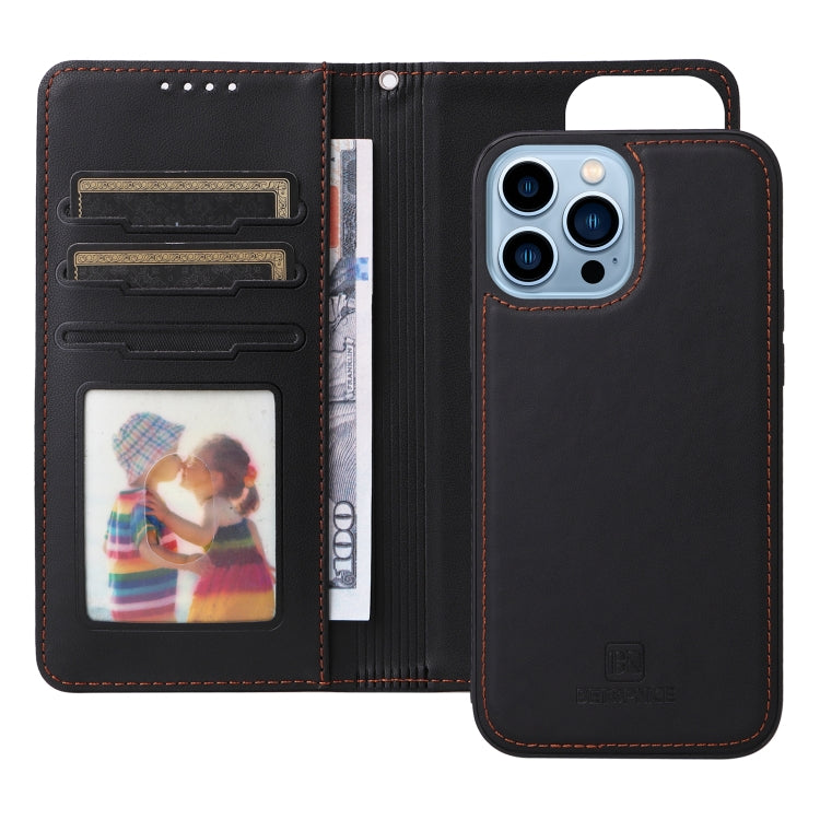 For iPhone 13 Pro Max BETOPNICE BN-005 2 in 1 Detachable Imitate Genuine Leather Phone Case(Black) - HoMEdemic™ 