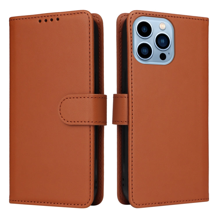 For iPhone 13 Pro Max BETOPNICE BN-005 2 in 1 Detachable Imitate Genuine Leather Phone Case(Brown) - HoMEdemic™ 