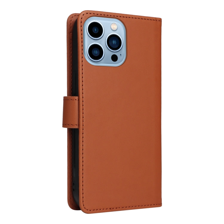 For iPhone 13 Pro Max BETOPNICE BN-005 2 in 1 Detachable Imitate Genuine Leather Phone Case(Brown) - HoMEdemic™ 