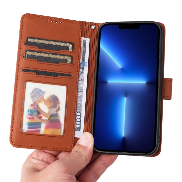 For iPhone 13 Pro Max BETOPNICE BN-005 2 in 1 Detachable Imitate Genuine Leather Phone Case(Brown) - HoMEdemic™ 