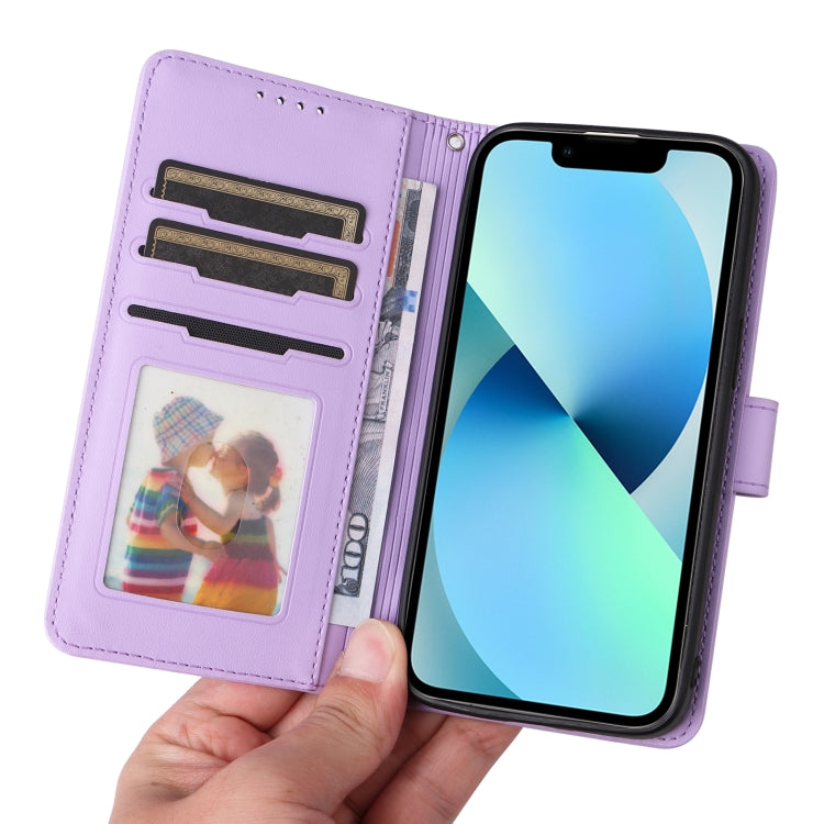For iPhone 13 mini BETOPNICE BN-005 2 in 1 Detachable Imitate Genuine Leather Phone Case(Light Purple) - HoMEdemic™ 