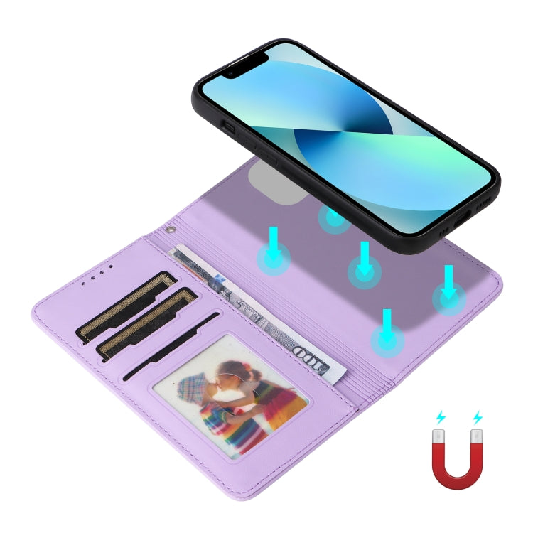 For iPhone 13 mini BETOPNICE BN-005 2 in 1 Detachable Imitate Genuine Leather Phone Case(Light Purple) - HoMEdemic™ 