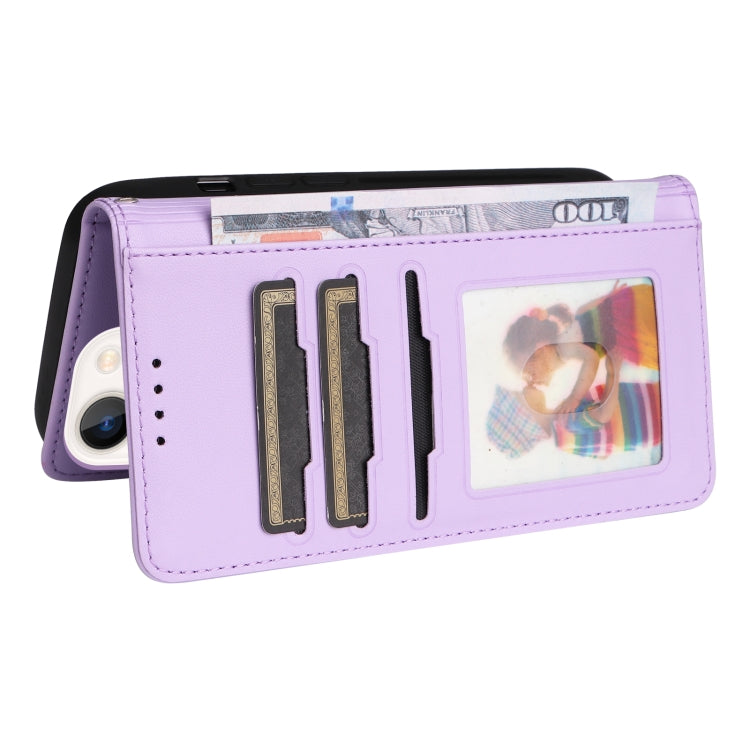 For iPhone 13 mini BETOPNICE BN-005 2 in 1 Detachable Imitate Genuine Leather Phone Case(Light Purple) - HoMEdemic™ 