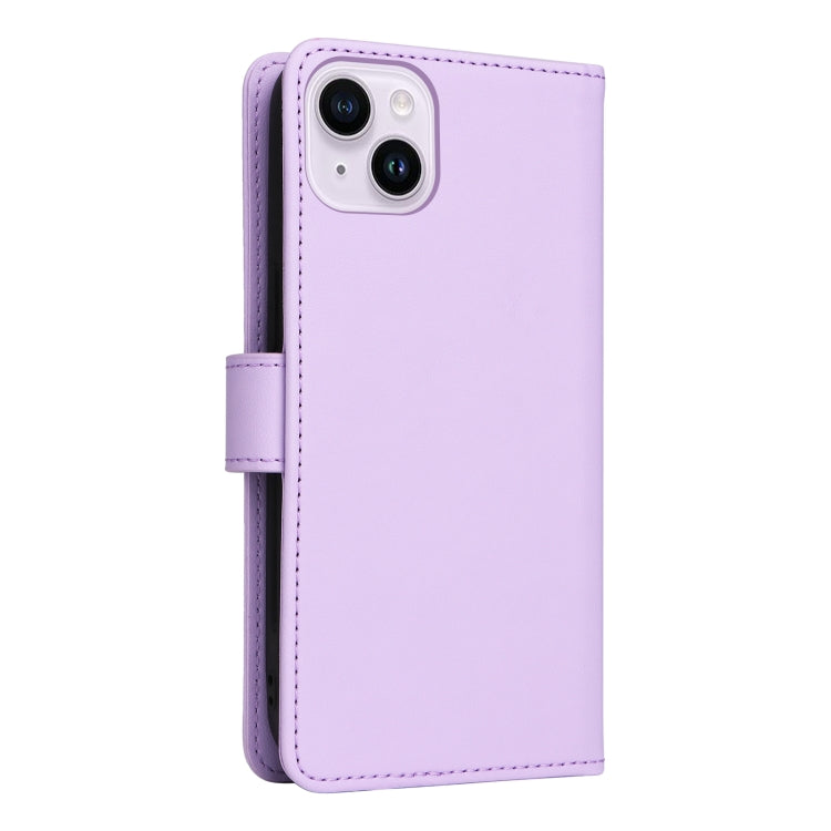 For iPhone 14 Plus BETOPNICE BN-005 2 in 1 Detachable Imitate Genuine Leather Phone Case(Light Purple) - HoMEdemic™ 