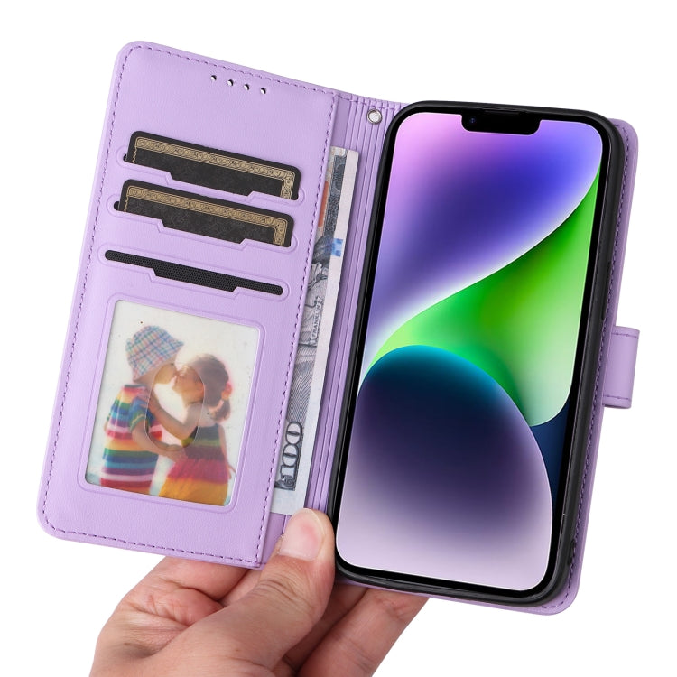For iPhone 14 Plus BETOPNICE BN-005 2 in 1 Detachable Imitate Genuine Leather Phone Case(Light Purple) - HoMEdemic™ 