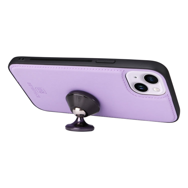 For iPhone 14 Plus BETOPNICE BN-005 2 in 1 Detachable Imitate Genuine Leather Phone Case(Light Purple) - HoMEdemic™ 