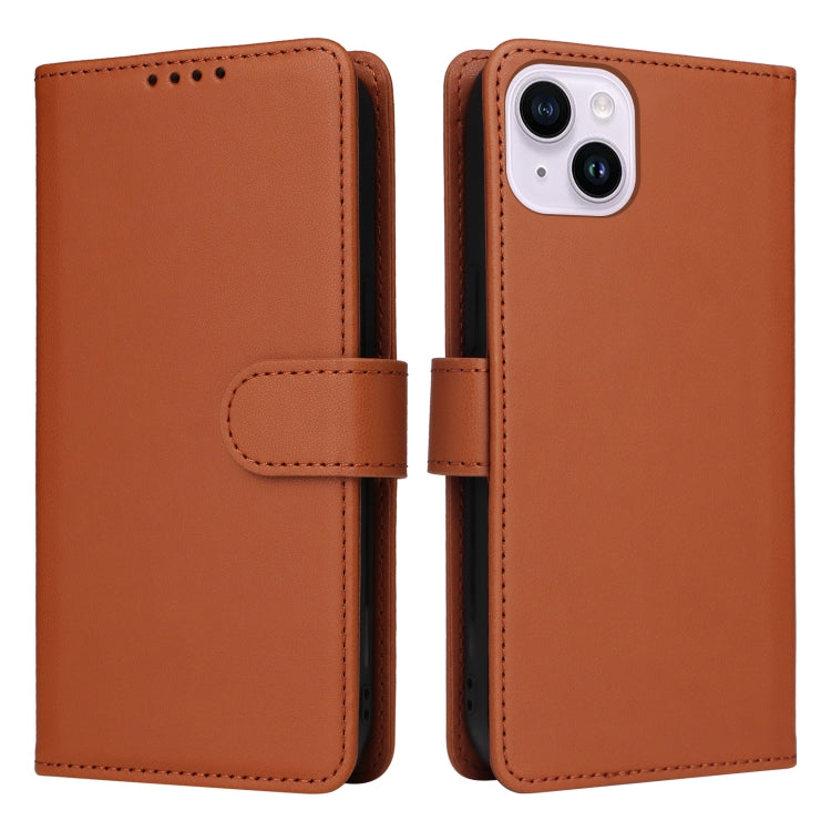 For iPhone 14 Plus BETOPNICE BN-005 2 in 1 Detachable Imitate Genuine Leather Phone Case(Brown) - HoMEdemic™ 