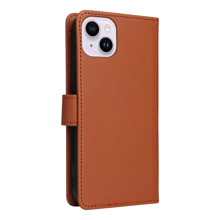 For iPhone 14 Plus BETOPNICE BN-005 2 in 1 Detachable Imitate Genuine Leather Phone Case(Brown) - HoMEdemic™ 