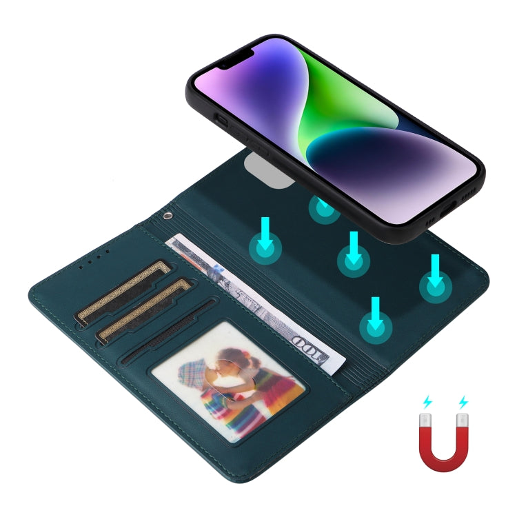 For iPhone 14 Plus BETOPNICE BN-005 2 in 1 Detachable Imitate Genuine Leather Phone Case(Blue) - HoMEdemic™ 