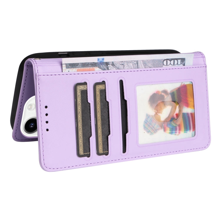 For iPhone 14 Pro BETOPNICE BN-005 2 in 1 Detachable Imitate Genuine Leather Phone Case(Light Purple) - HoMEdemic™ 