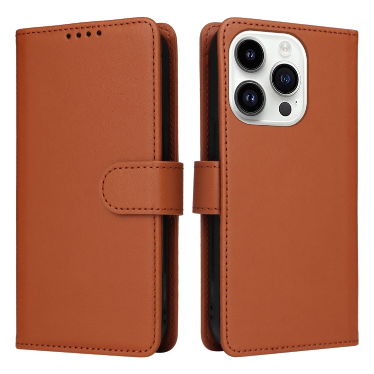 For iPhone 14 Pro BETOPNICE BN-005 2 in 1 Detachable Imitate Genuine Leather Phone Case(Brown) - HoMEdemic™ 