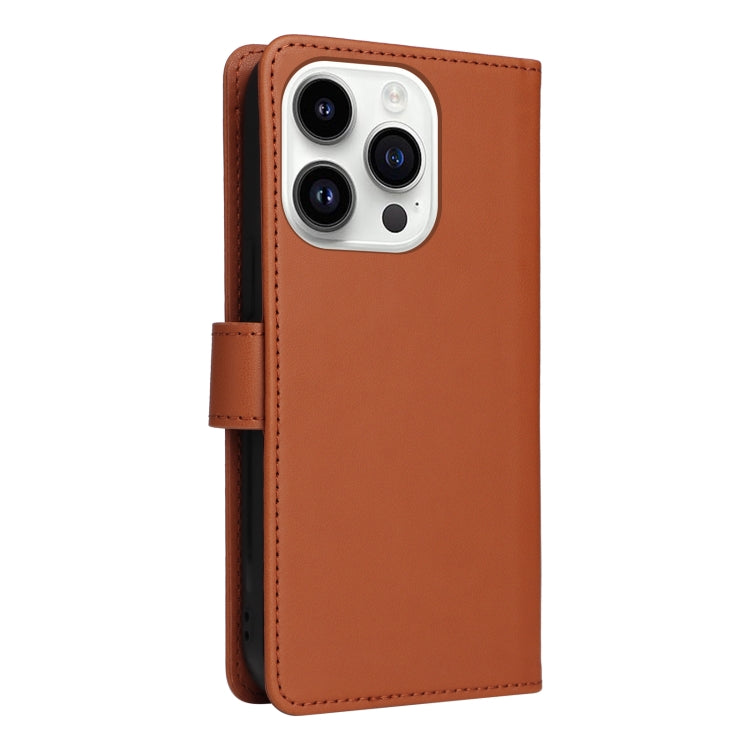For iPhone 14 Pro BETOPNICE BN-005 2 in 1 Detachable Imitate Genuine Leather Phone Case(Brown) - HoMEdemic™ 