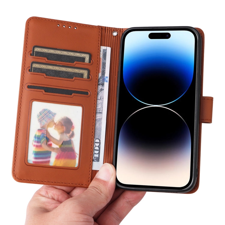 For iPhone 14 Pro BETOPNICE BN-005 2 in 1 Detachable Imitate Genuine Leather Phone Case(Brown) - HoMEdemic™ 