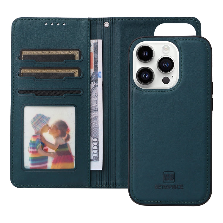 For iPhone 14 Pro BETOPNICE BN-005 2 in 1 Detachable Imitate Genuine Leather Phone Case(Blue) - HoMEdemic™ 