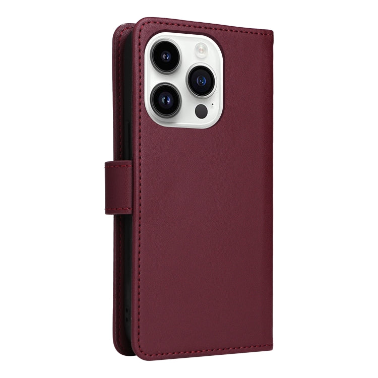 For iPhone 14 Pro BETOPNICE BN-005 2 in 1 Detachable Imitate Genuine Leather Phone Case(Wine Red) - HoMEdemic™ 