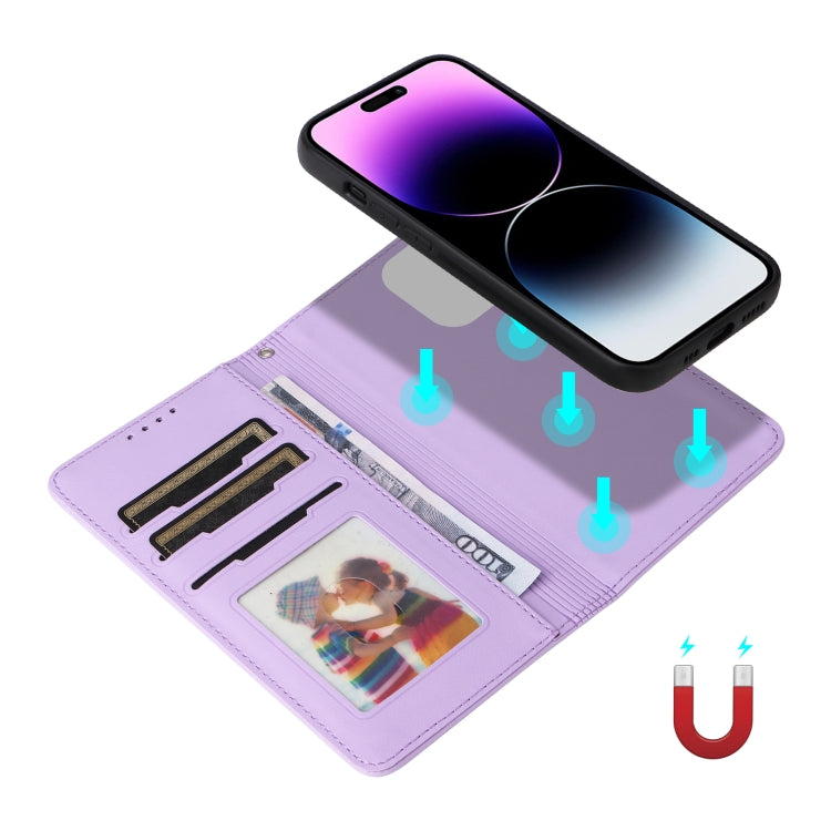 For iPhone 14 Pro Max BETOPNICE BN-005 2 in 1 Detachable Imitate Genuine Leather Phone Case(Light Purple) - HoMEdemic™ 